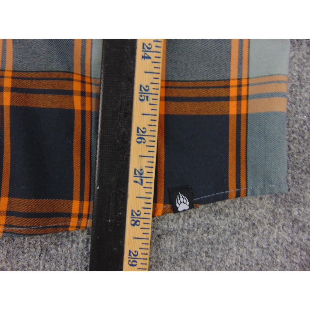 Duluth Alaskan Hardgear Shirt Mens Large Untucked‎ Plaid Button Down Orange Blue - Picture 5 of 8